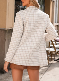 Foto 2 | Blazer Happy Sailed Tweed Para Mujer Con Doble Botonadura, Color Beige S - Venta Internacional.