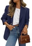 Blazer Prettygarden 2025 Para Mujer, Casual, De Negocios, Azul Marino - Venta Internacional.