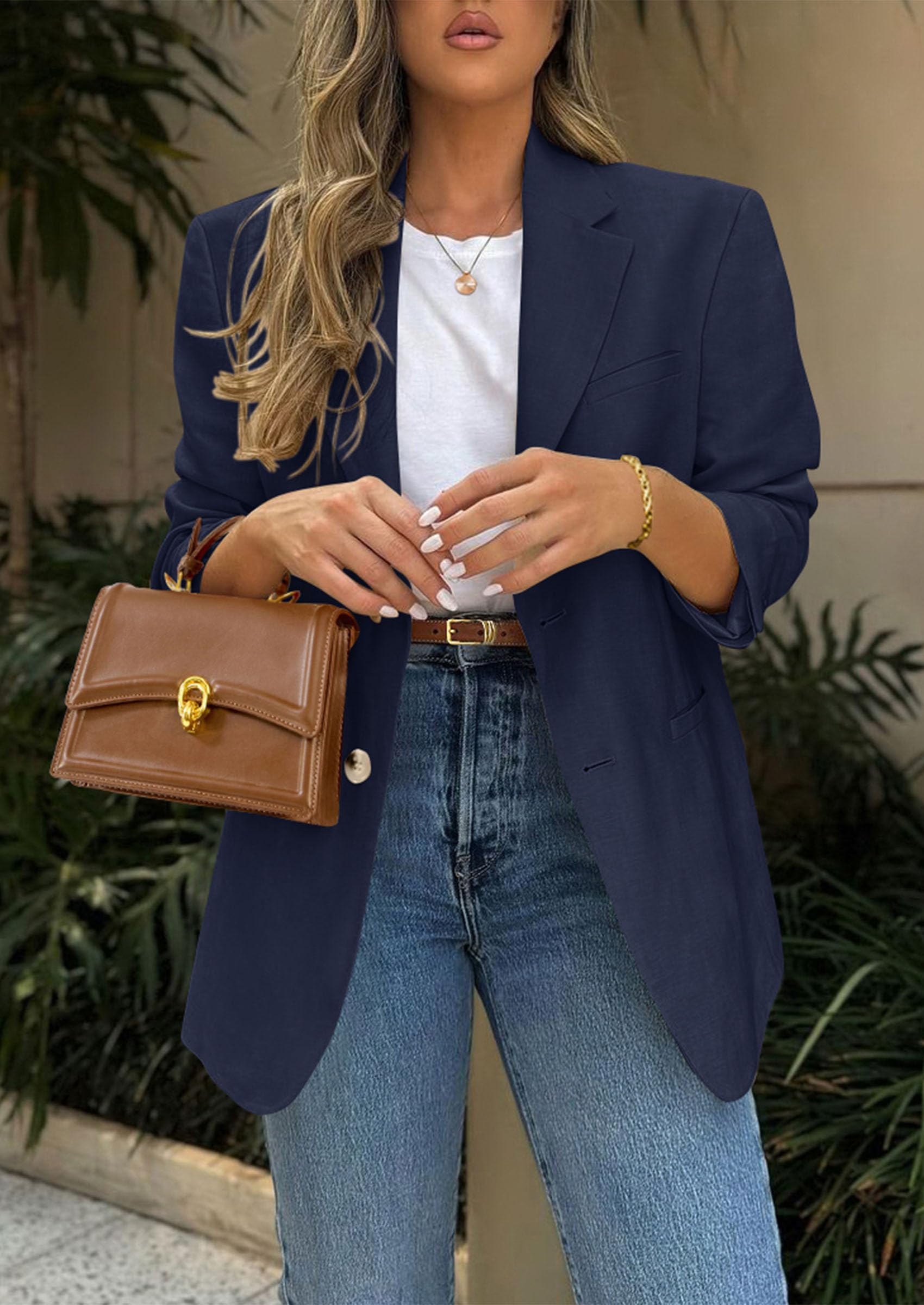 Foto 4 | Blazer Prettygarden 2025 Para Mujer, Casual, De Negocios, Azul Marino - Venta Internacional.