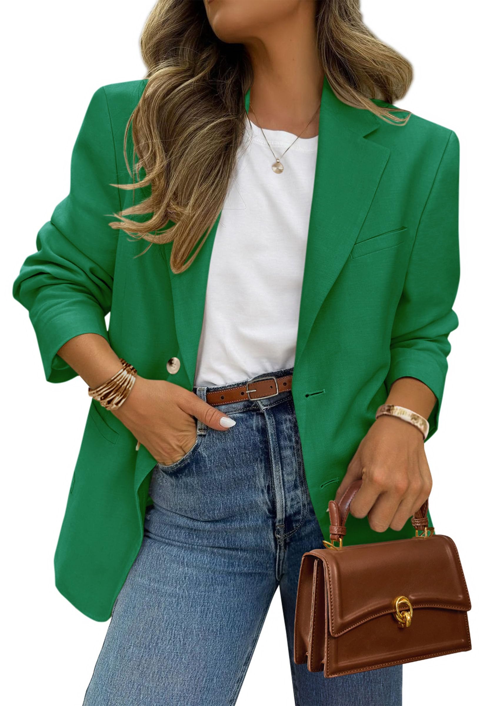 Foto 2 pulgar | Blazer Prettygarden 2025 Para Mujer, Casual, De Negocios, Color Verde - Venta Internacional.