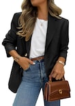 Blazer Prettygarden 2025 Para Mujer, Casual, De Negocios, Color Negro - Venta Internacional.