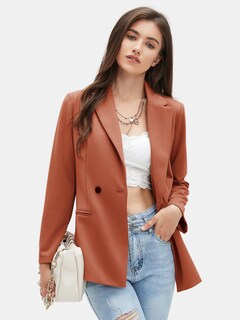 Foto 2 | Blazer Exlura Para Mujer, Casual, De Punto, Con Solapa, Holgado, Marrón - Venta Internacional.