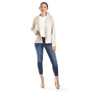 Foto 6 | Blazer De Lino A Rayas Roman Fashion /juvenil, 20275 (beige, Rayas) Beige
