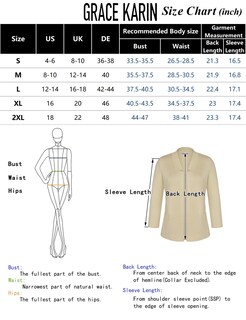 Foto 5 | Chaqueta Estilo Blazer Grace Karin Para Mujer, Manga 3/4, Punto M, Color Beige - Venta Internacional.
