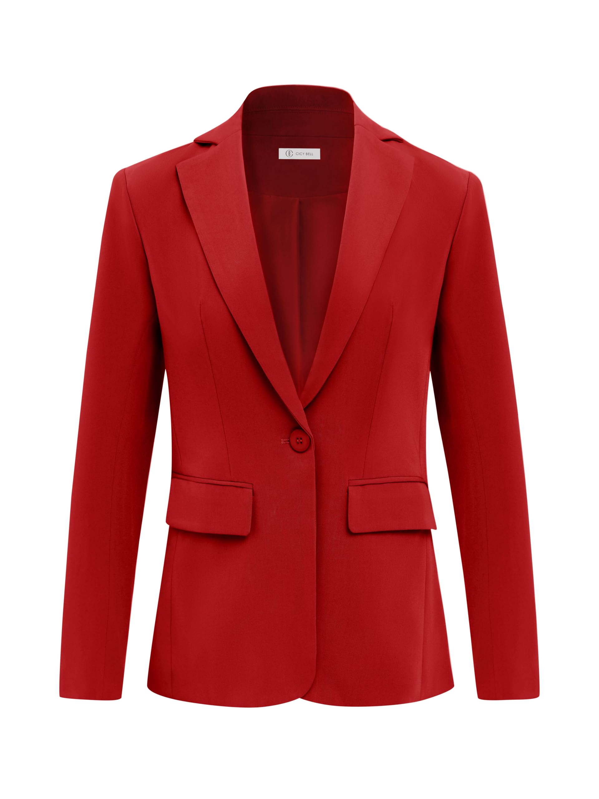 Foto 2 pulgar | Blazer Cicy Bell Para Mujer, Manga Larga, Manga Larga, Parte Delantera Abierta, Color Rojo - Venta Internacional.