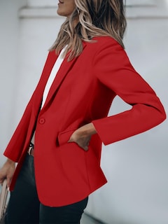 Foto 4 | Blazer Cicy Bell Para Mujer, Manga Larga, Manga Larga, Parte Delantera Abierta, Color Rojo - Venta Internacional.