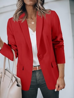 Foto 5 | Blazer Cicy Bell Para Mujer, Manga Larga, Manga Larga, Parte Delantera Abierta, Color Rojo - Venta Internacional.