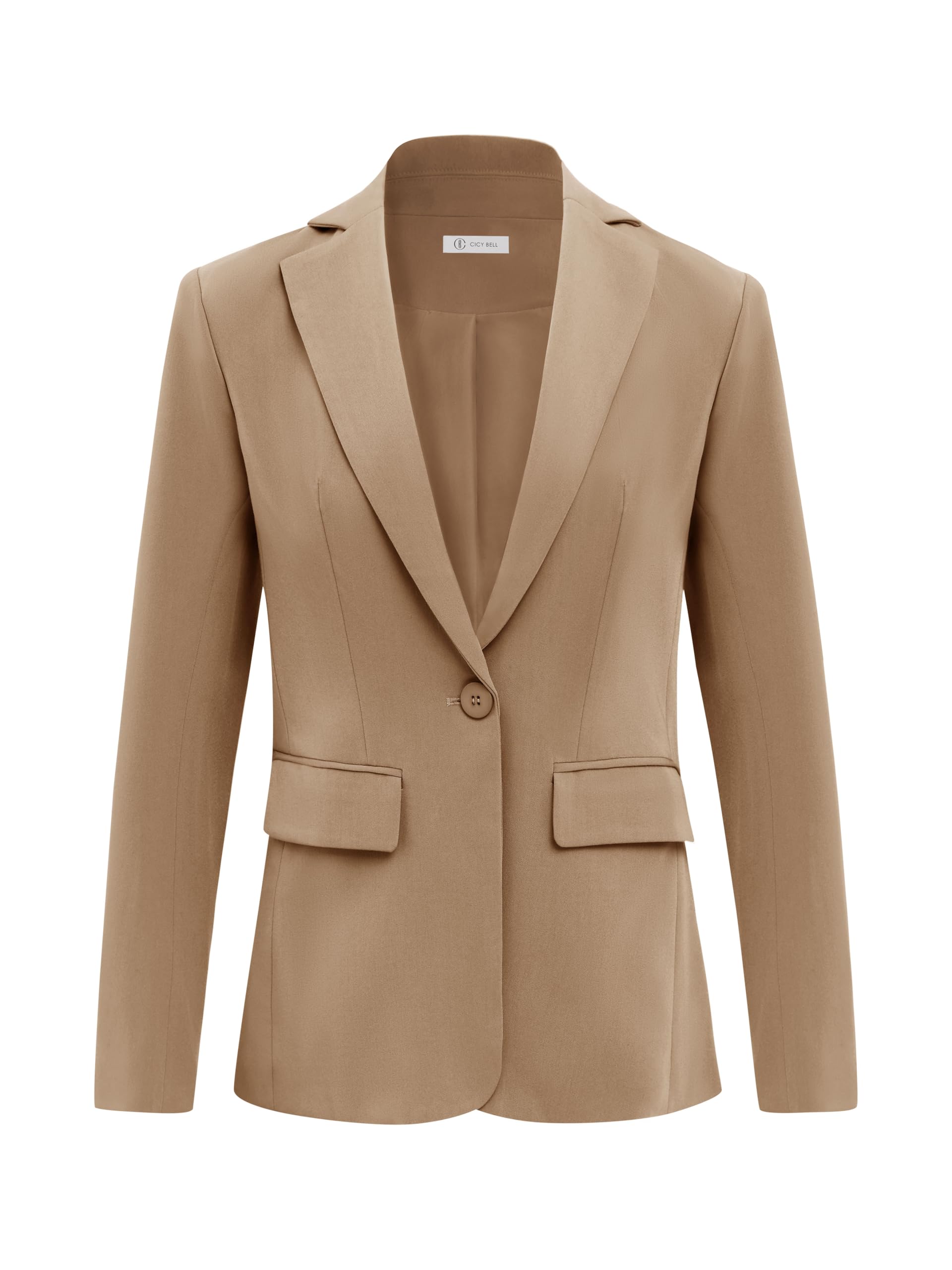 Foto 2 pulgar | Blazer Cicy Bell Para Mujer, Manga Larga, Parte Delantera Abierta, Color Caqui Oscuro - Venta Internacional.
