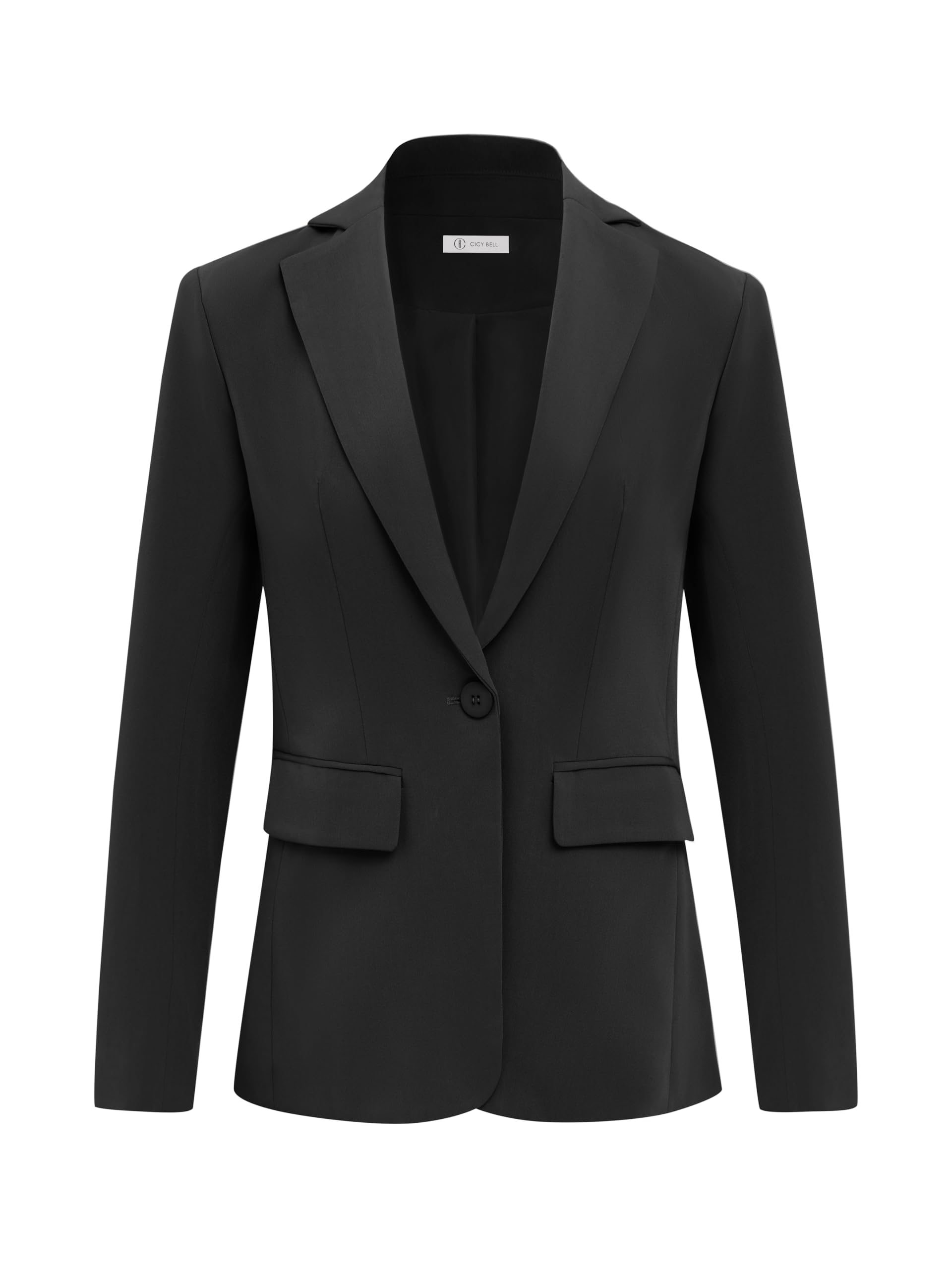 Foto 2 pulgar | Blazer Cicy Bell Para Mujer, Manga Larga, Frente Abierto, Color Negro - Venta Internacional.