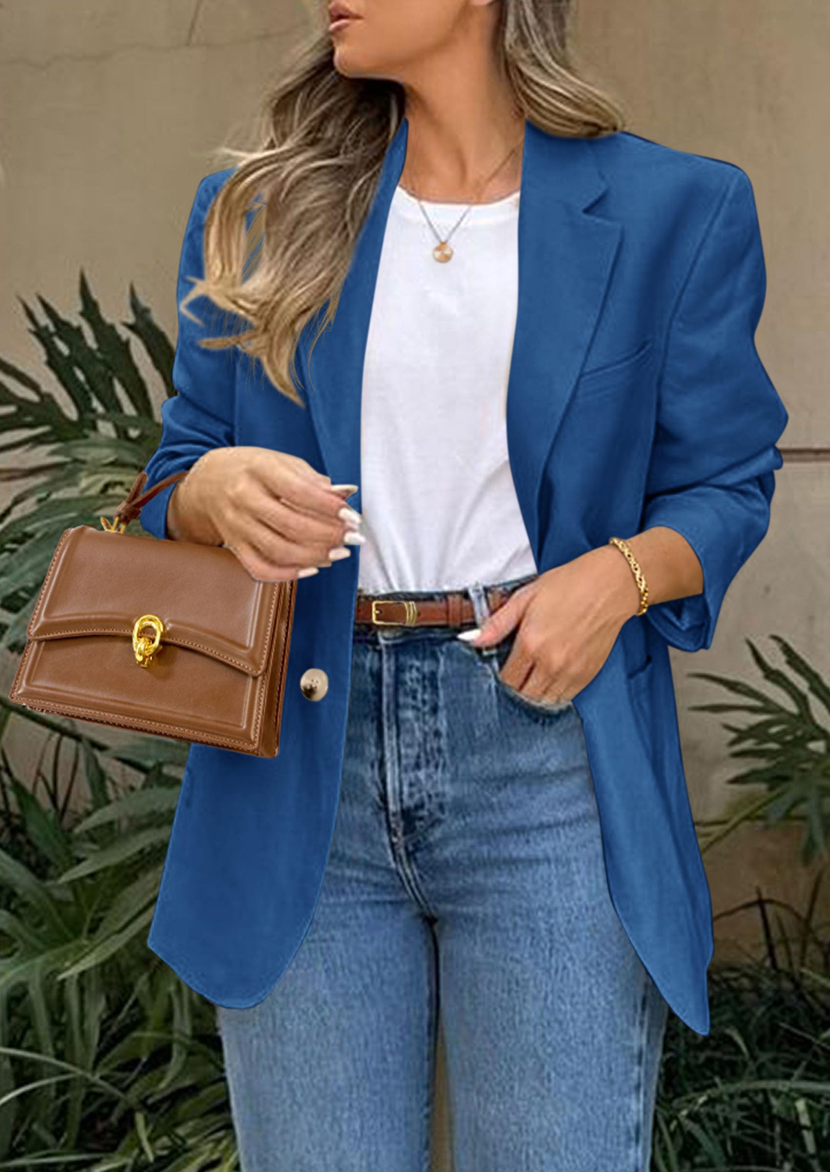 Foto 4 | Blazer Prettygarden 2025 Para Mujer, Casual, De Negocios, Azul Oscuro - Venta Internacional.