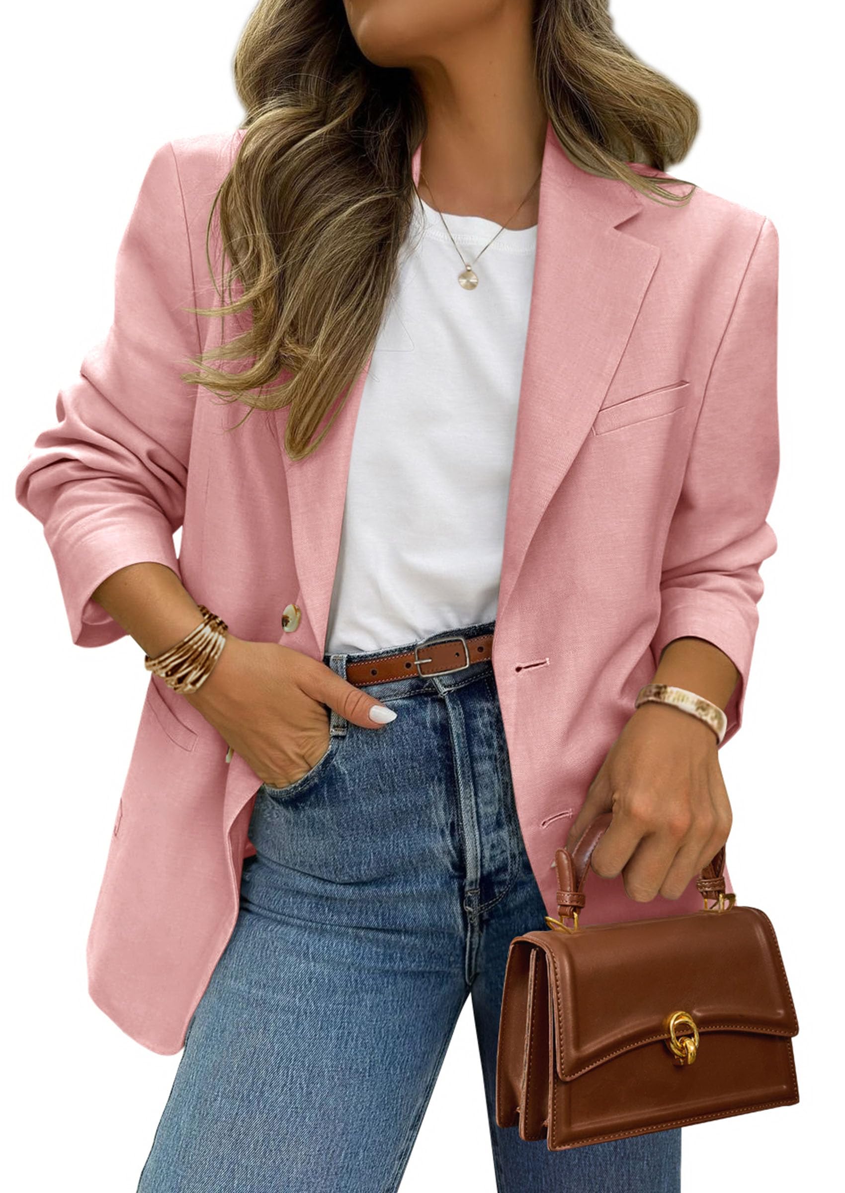 Foto 2 pulgar | Blazer Prettygarden 2025 Para Mujer, Casual, De Negocios, Gris Y Rosa - Venta Internacional.