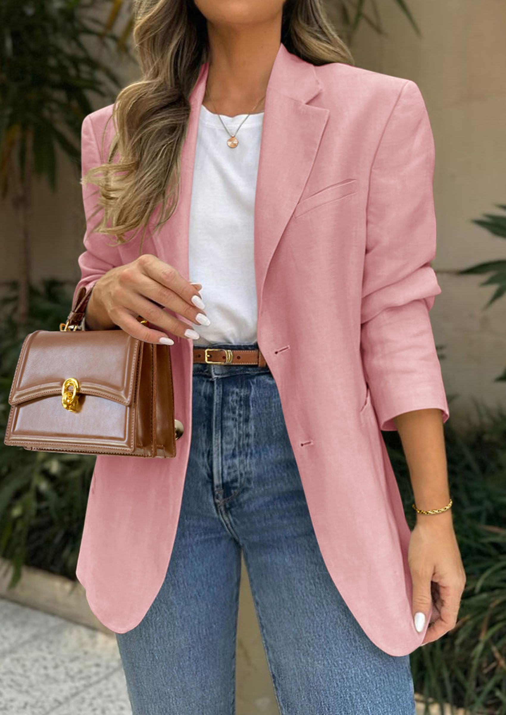 Foto 2 | Blazer Prettygarden 2025 Para Mujer, Casual, De Negocios, Gris Y Rosa - Venta Internacional.