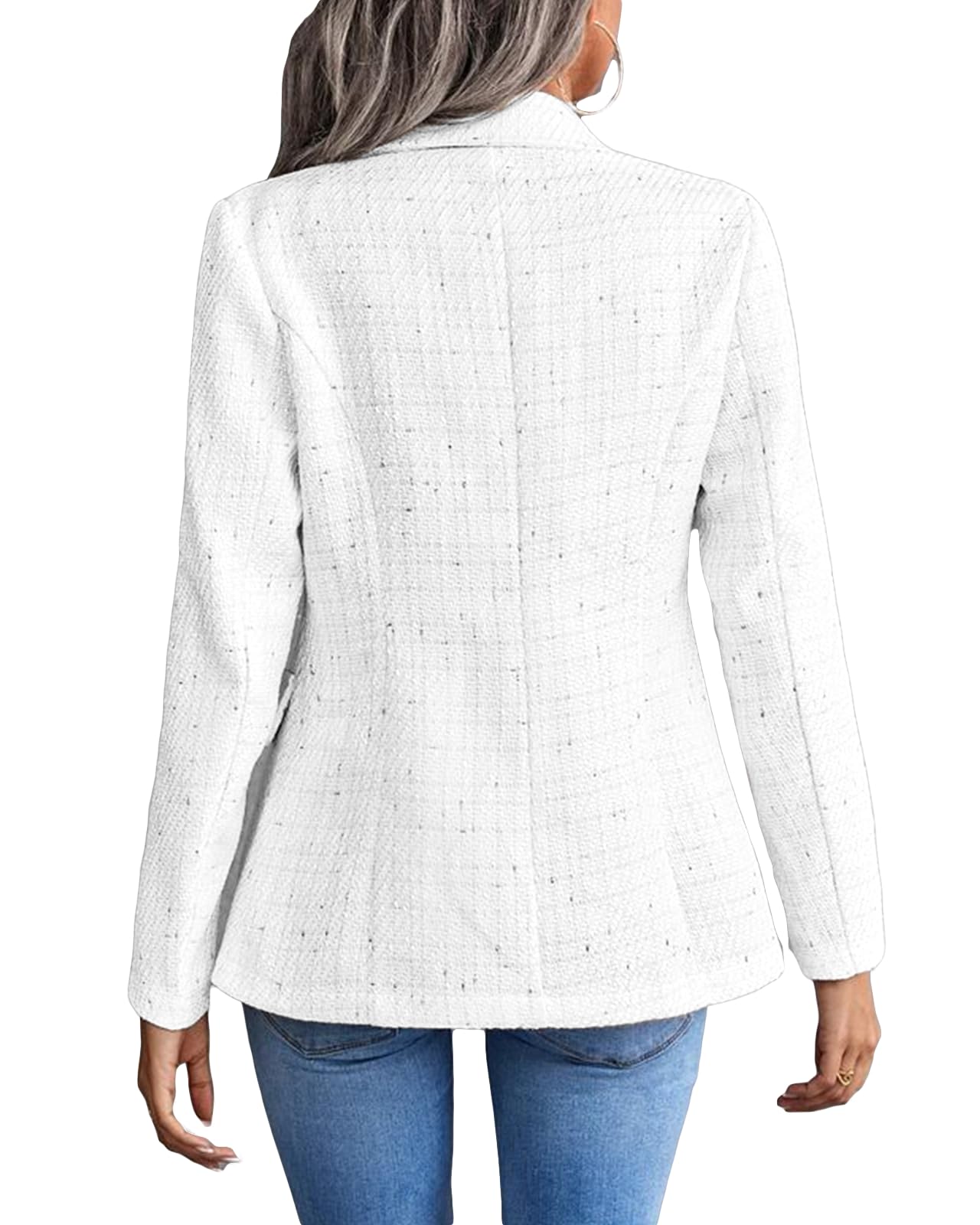 Foto 6 pulgar | Chaqueta Bomber Mina Self Elegant Formal Blanca Para Mujer Xl - Venta Internacional.