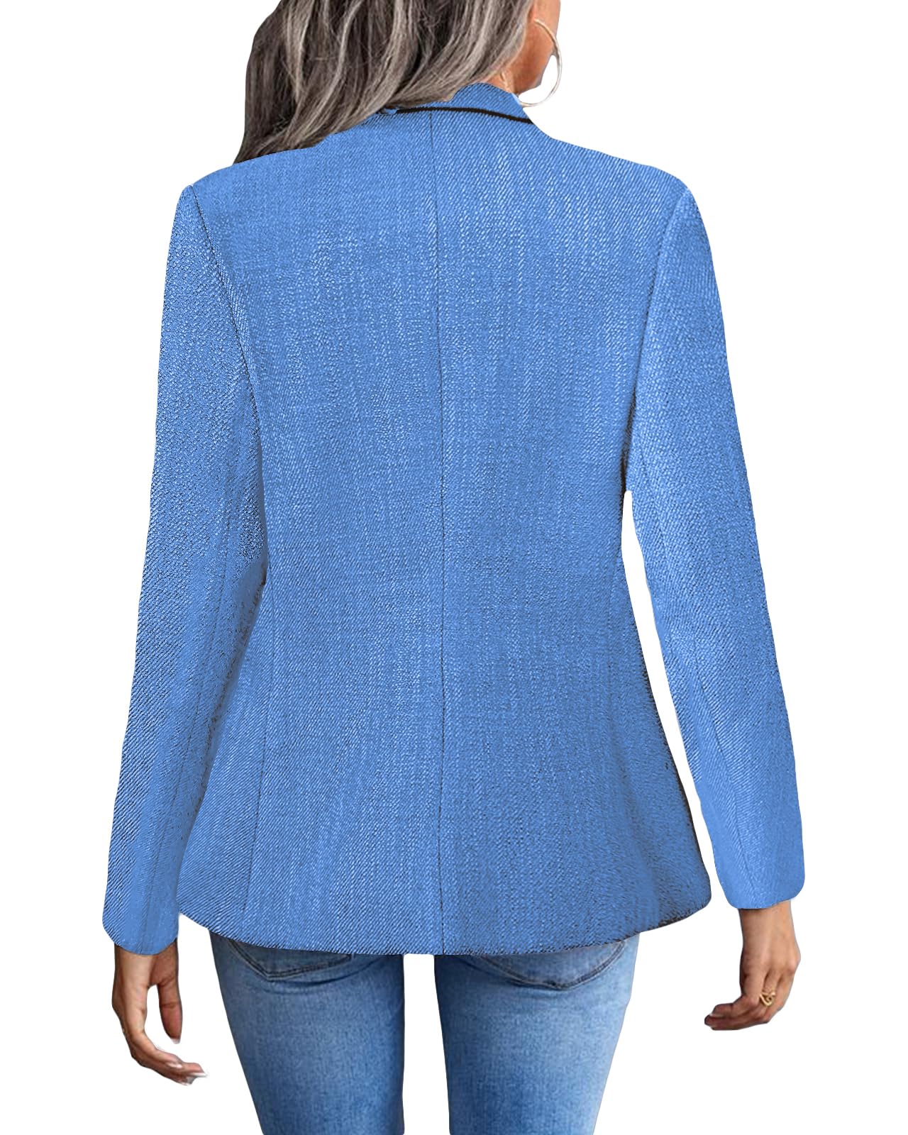 Foto 5 pulgar | Chaqueta Blazer Mina Self Blue Tweed Plaid Para Mujer - Venta Internacional.