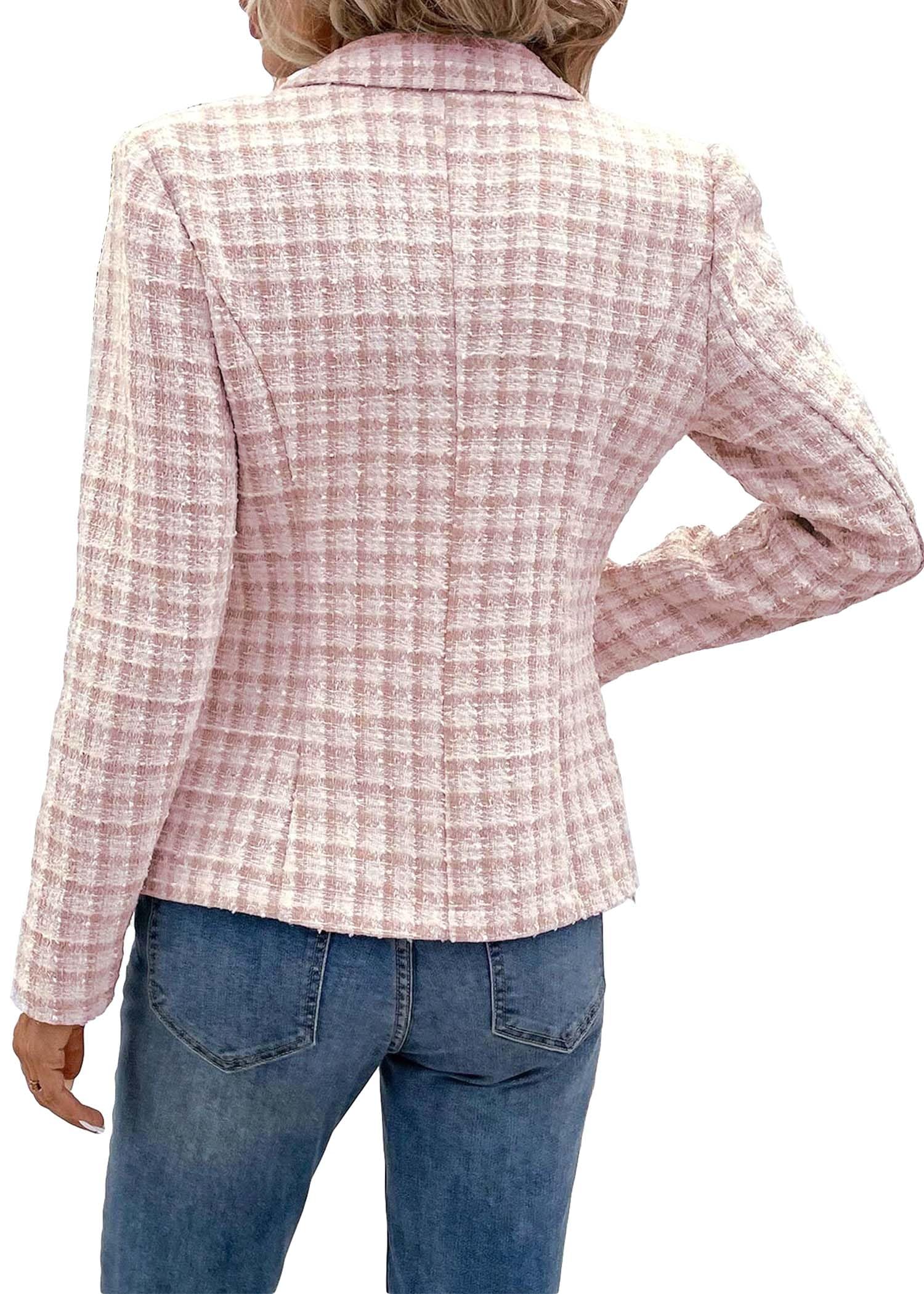 Foto 2 | Traje De Trabajo Blazer Mina Self Plaid 2024, Rosa Claro, Para Mujer - Venta Internacional.