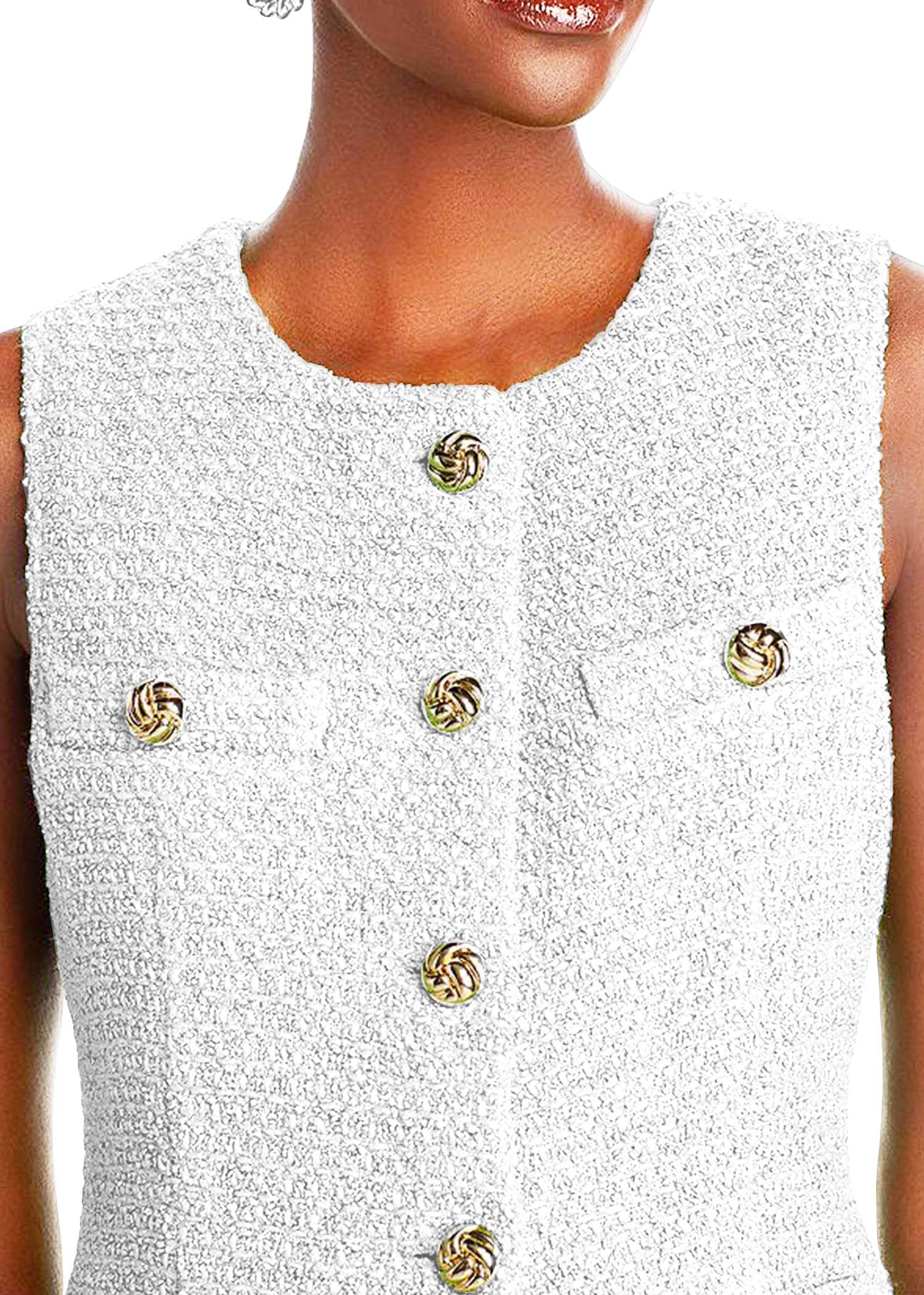 Foto 5 pulgar | Chaleco Blazer Mina De Tweed Sin Mangas Para Mujer 2024 - Venta Internacional.