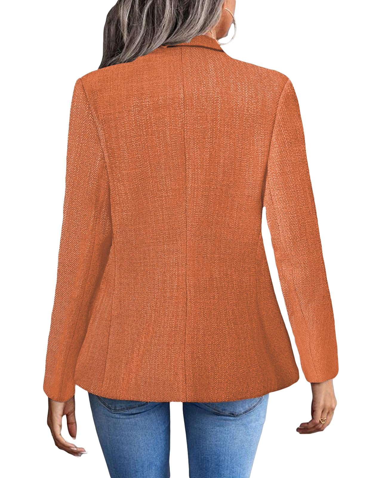 Foto 5 pulgar | Chaqueta Blazer Mina Self Orange Tweed Plaid Para Mujer - Venta Internacional.