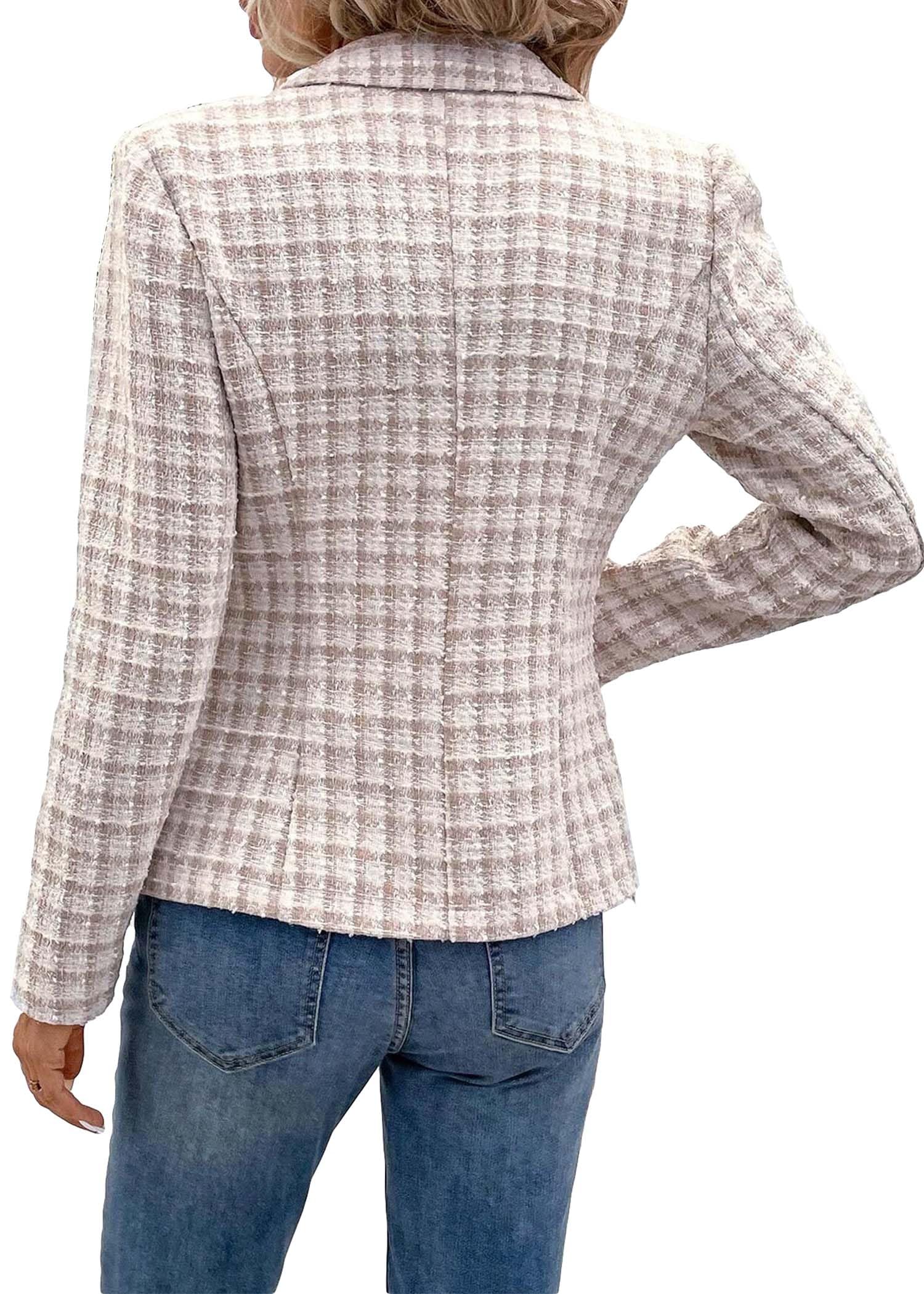 Foto 2 | Chaqueta Tipo Blazer Mina Self Tweed Plaid 2024 Otoño-invierno Para Mujer - Venta Internacional.
