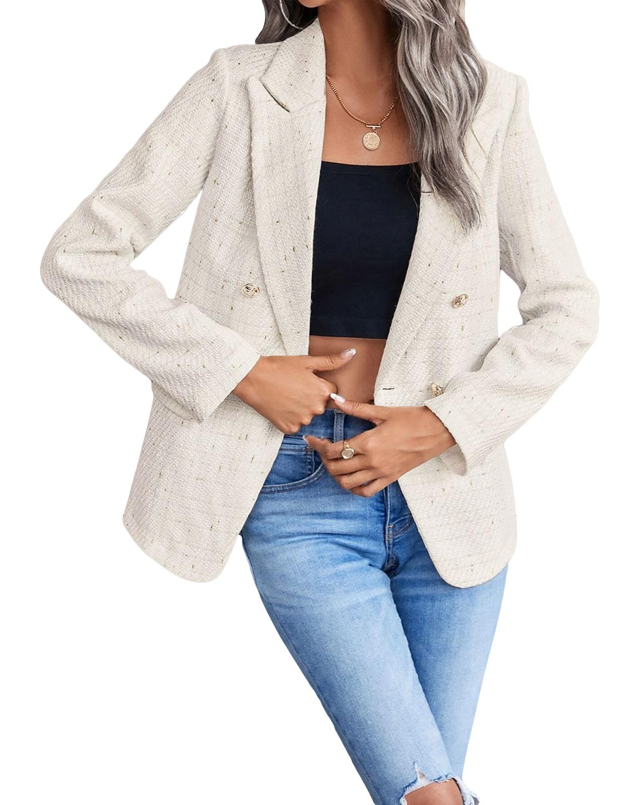 Foto 6 pulgar | Chaqueta Tipo Blazer Mina Self Leather Para Mujer, Color Beige, Talla Xl - Venta Internacional.