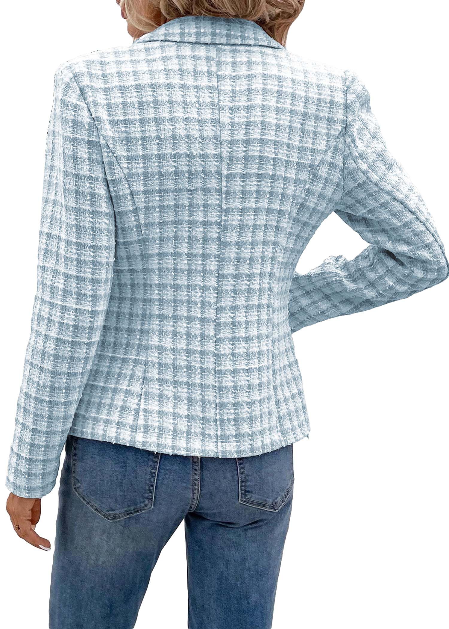 Foto 3 pulgar | Chaqueta Tipo Blazer Mina Self Tweed Plaid 2024 Otoño-invierno Para Mujer - Venta Internacional.