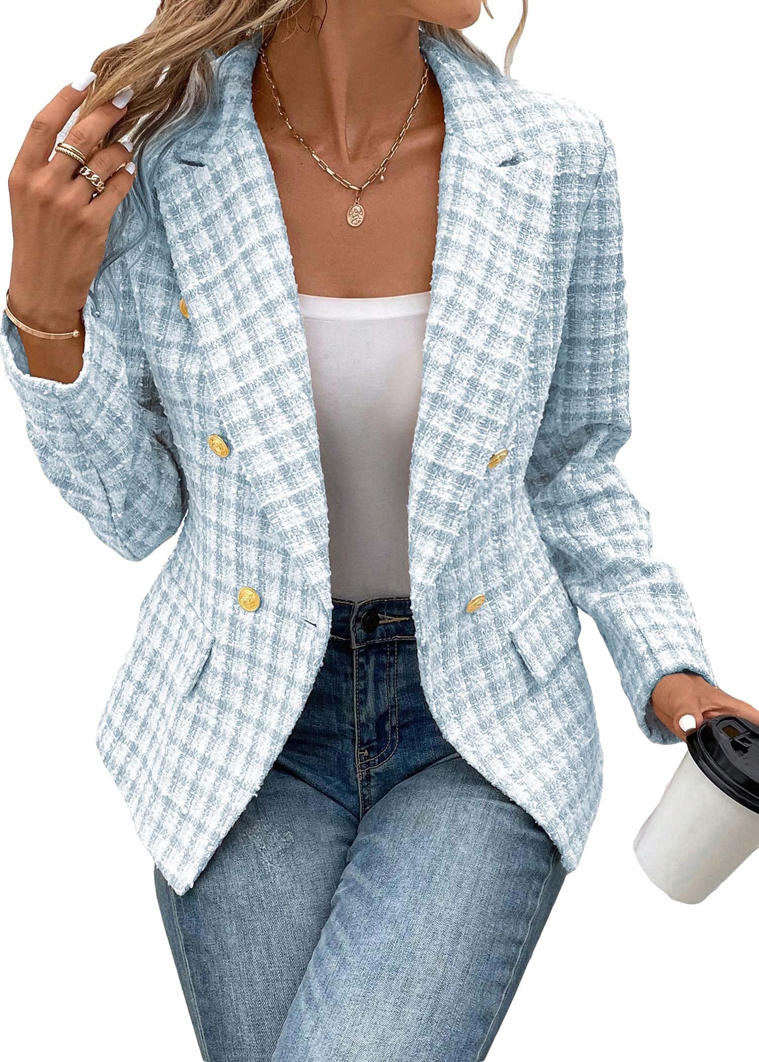 Foto 6 pulgar | Chaqueta Tipo Blazer Mina Self Tweed Plaid 2024 Otoño-invierno Para Mujer - Venta Internacional.