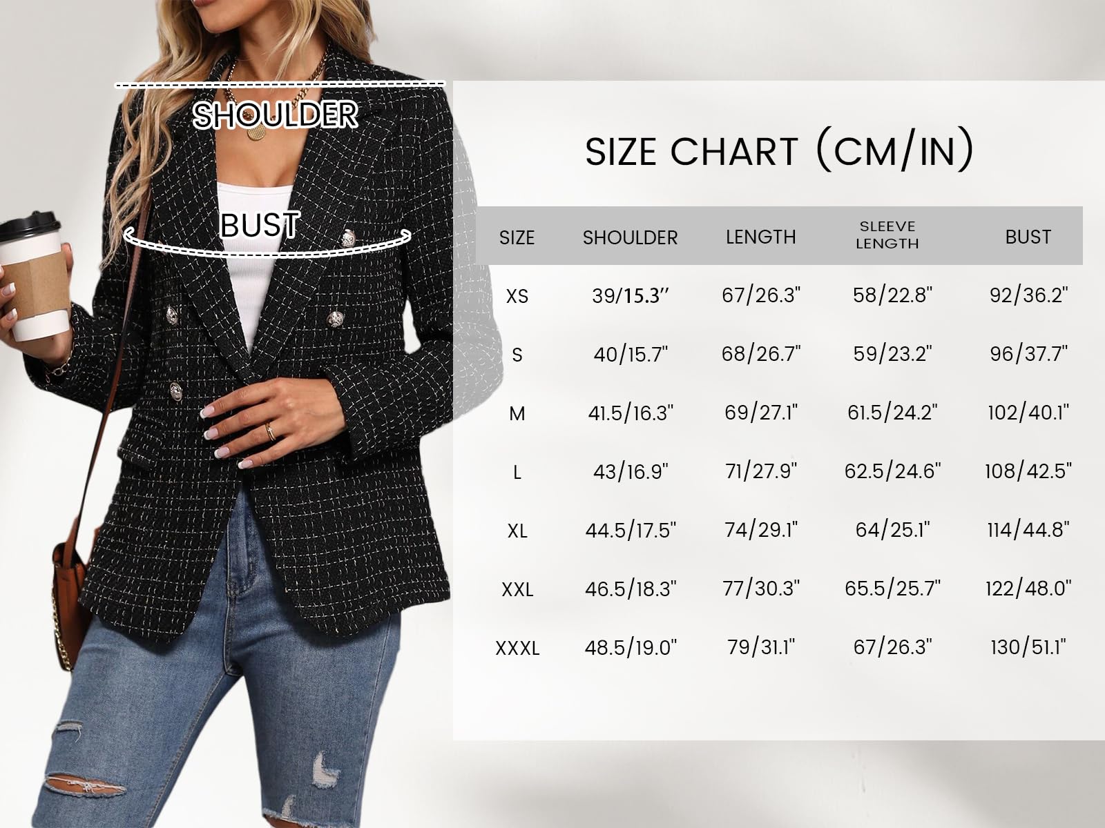 Foto 6 | Chaqueta Blazer Mina Self De Tweed Amarillo Verde A Cuadros Para Mujer - Venta Internacional.