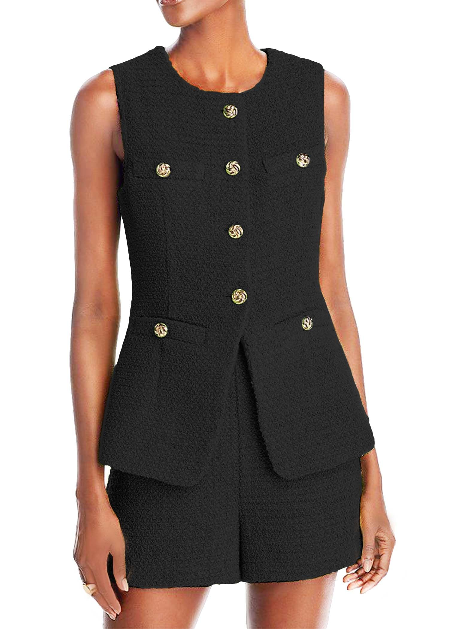 Foto 2 pulgar | Chaleco Blazer Mina De Tweed Sin Mangas Para Mujer 2024 - Venta Internacional.