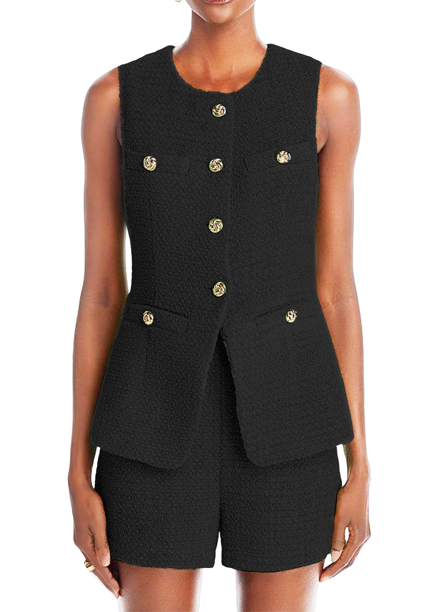 Foto 3 pulgar | Chaleco Blazer Mina De Tweed Sin Mangas Para Mujer 2024 - Venta Internacional.
