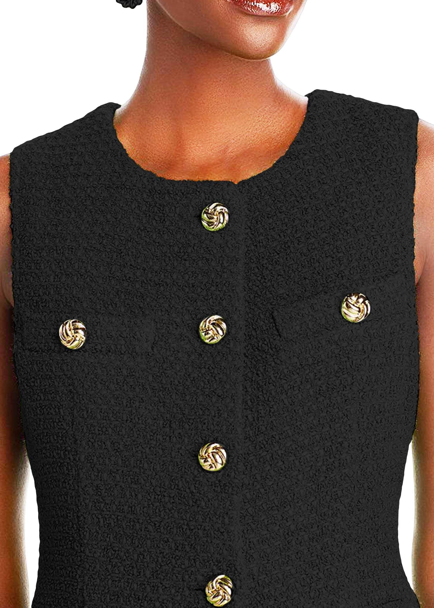 Foto 5 pulgar | Chaleco Blazer Mina De Tweed Sin Mangas Para Mujer 2024 - Venta Internacional.