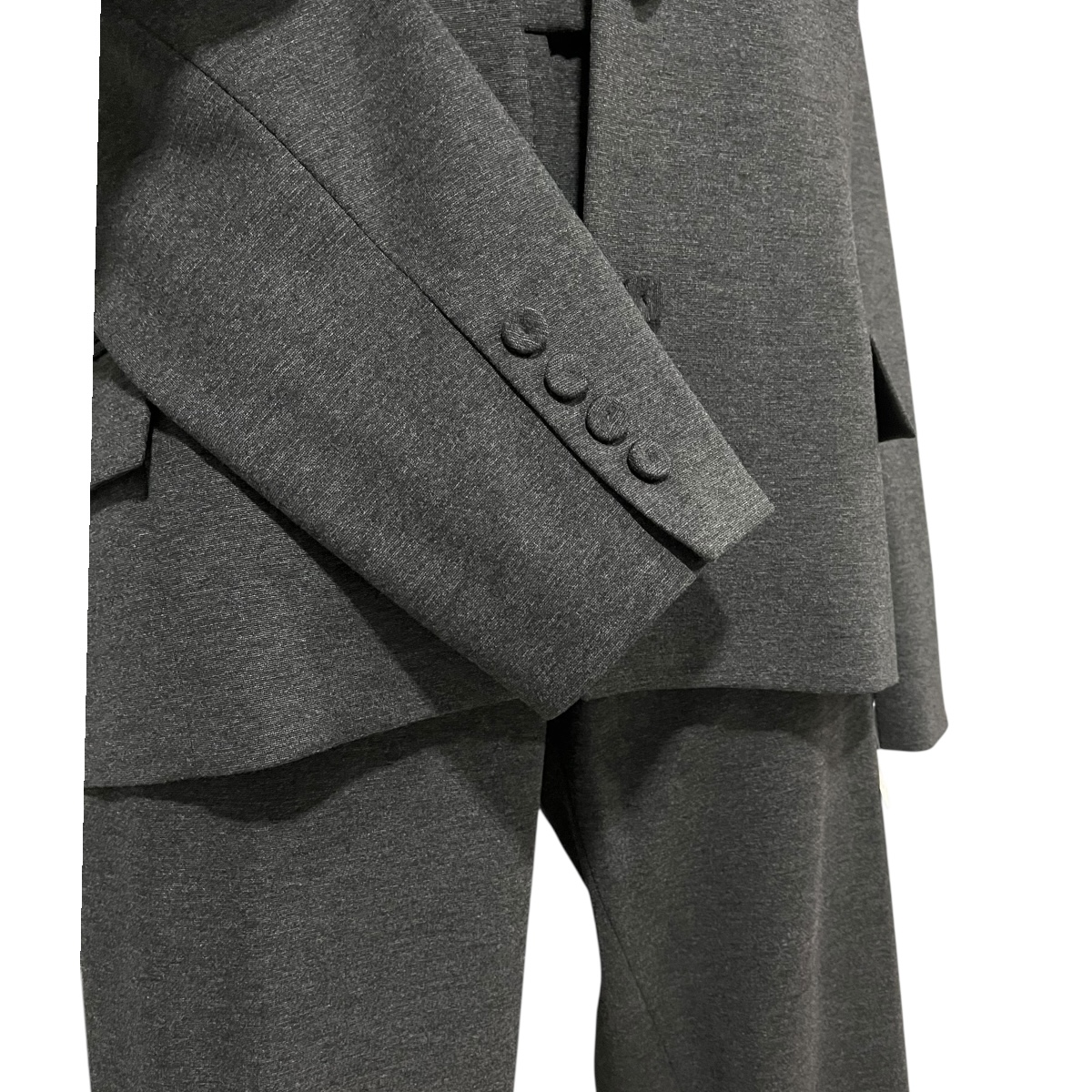 Foto 6 pulgar | Conjunto Gris Oxford Saco Y Pantalón Básico Mussi