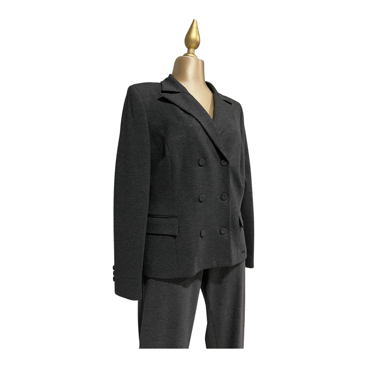 Foto 4 pulgar | Conjunto Gris Oxford Osc. Saco Y Pantalón Básico Mussi