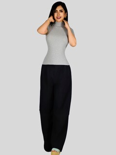 Foto 2 | Blusas Mujer Casual Blusa Crop Bl-1034 Gris Top Camiseta Stretch