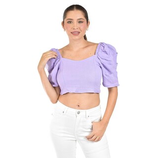 Foto 1 | Crop Top Con Moño En Espalda Roman Fahion /juvenil 0680 (lila) Lila