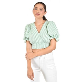 Foto 1 | Crop Top Con Abertura Roman Fashion /juvenil 0604 (verde) Verde