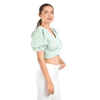 Foto 2 | Crop Top Con Abertura Roman Fashion /juvenil 0604 (verde) Verde