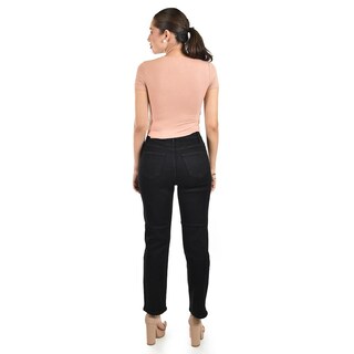Foto 3 | Blusa Básica De Manga Corta 0064 (durazno) Rosa Claro