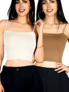 Foto 1 | Set 2 Blusa Mujer Crop Tirantes Top-1025-px2 Varios Colores Confort Y Frescura Día Y Noche