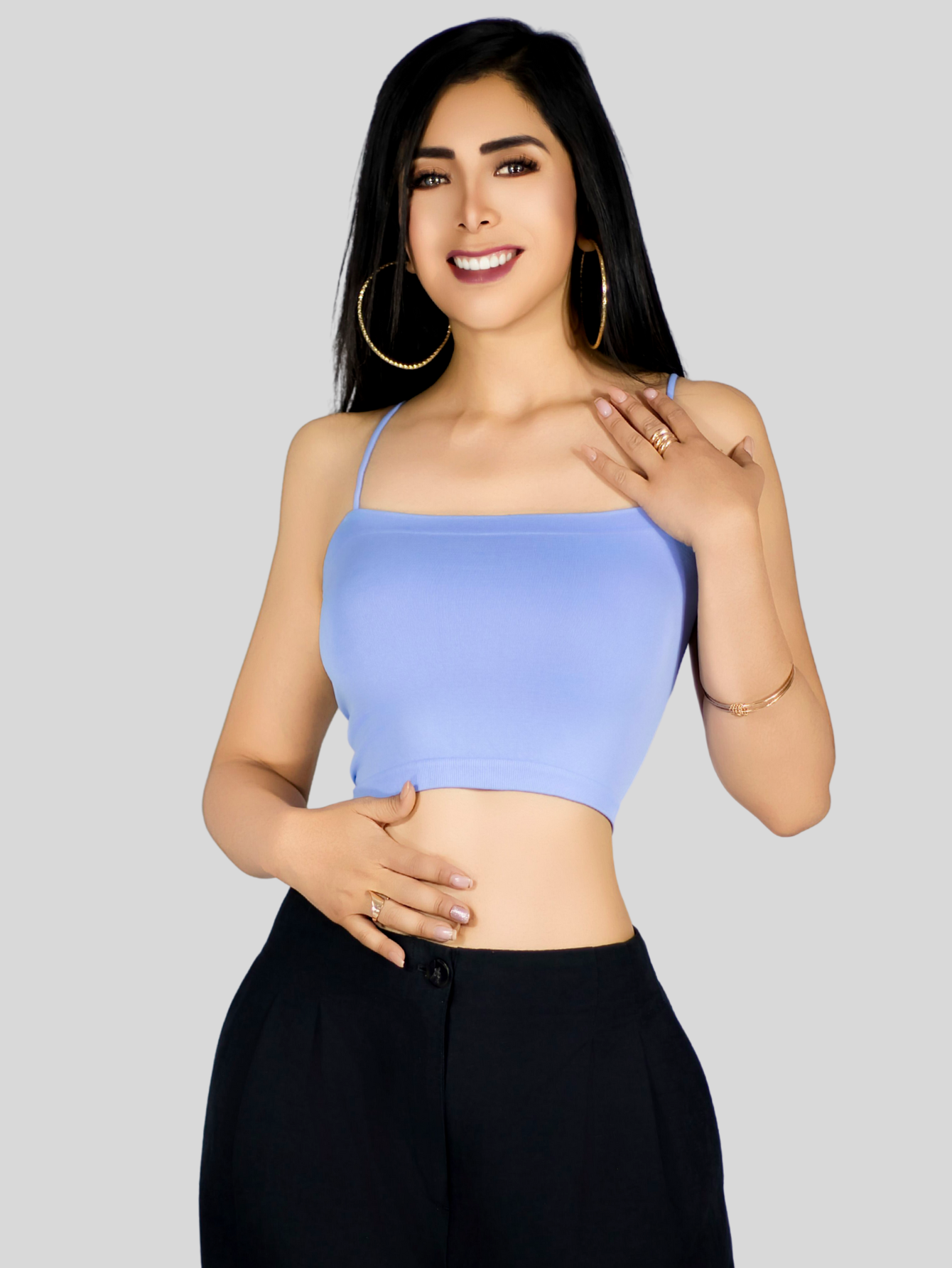 Foto 5 pulgar | Set 2 Blusa Mujer Crop Tirantes Top-1025-px2 Varios Colores Confort Y Frescura Día Y Noche