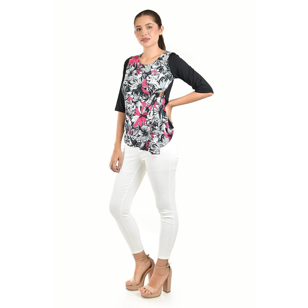 Foto 3 pulgar | Blusa Con Estampado Floral Roman Fashion /juvenil  104 (fiusha) Fucsia