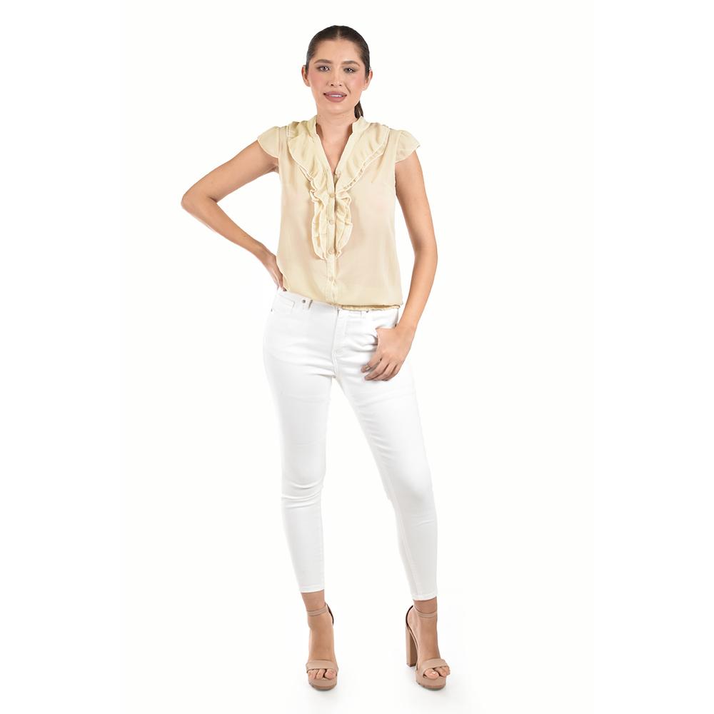 Foto 5 pulgar | Blusa Con Detalle De Olan Roman Fashion / Juvenil  8049 (beige) Beige