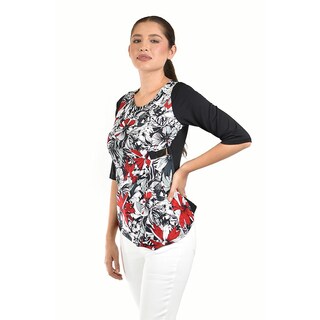 Foto 2 | Blusa Con Estampado Floral Roman Fashion /juvenil 104 (rojo) Rojo