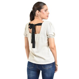 Foto 3 | Blusa Juvenil Escote Cuadrado Roman Fashion 617 (arena) Beige