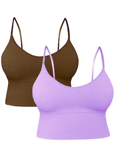 Foto 1 | Set De 2 Tops Mujer Deportivo Con Relleno Top-1013-px2 Variedad De Colores Blusa Croptop