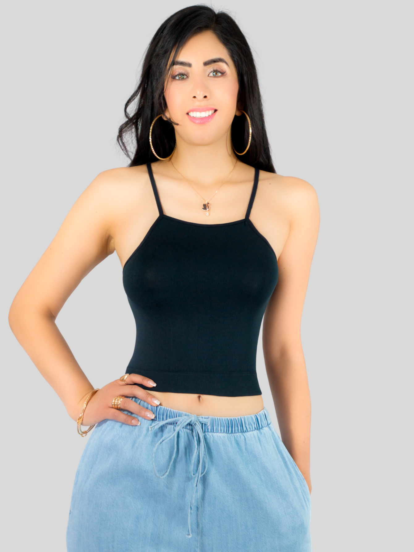 Foto 5 pulgar | Set De 3 Crop Top De Mujer Top-09-px3 Negro  Rosa Y Rosa  Deportivo O Casual