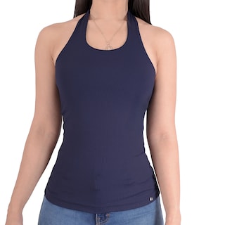 Foto 1 | Blusa Dama Casual Sin Mangas Top Casual Azul Marino Sea Brazil
