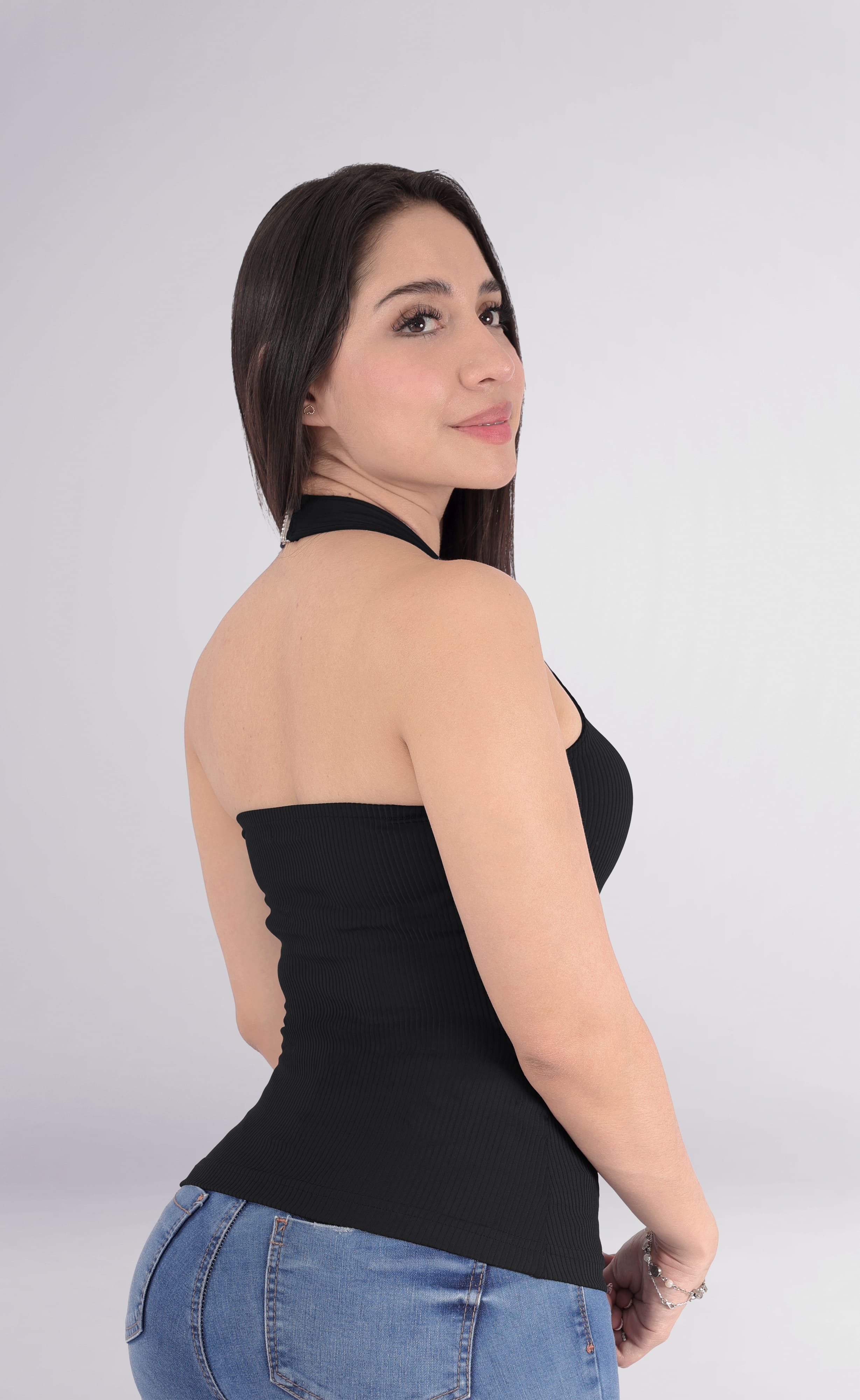 Foto 5 pulgar | Blusa Dama Casual Sin Mangas Top Casual Negro Sea Brazil