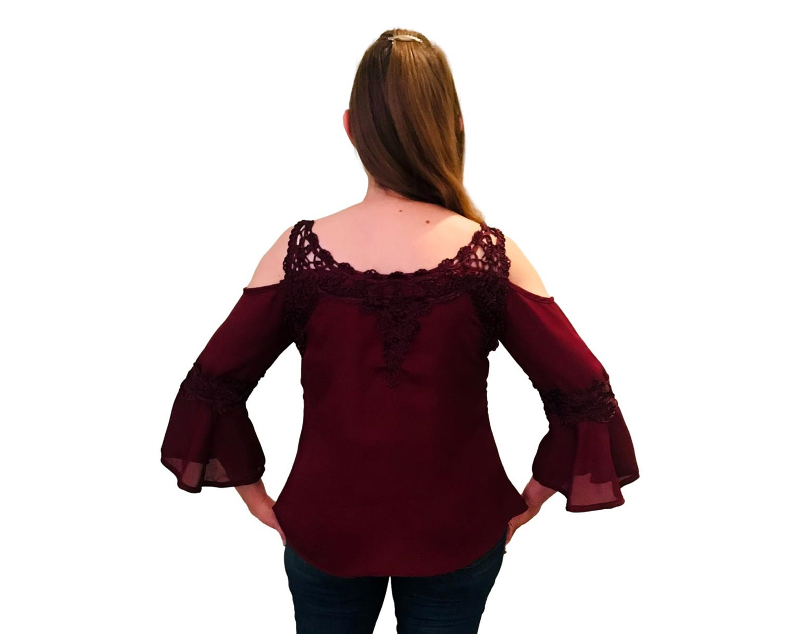 Foto 3 pulgar | Blusa D'noel Color Tinto Diseño Formal