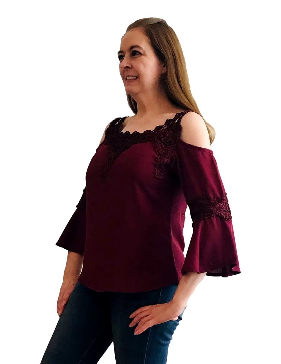 Foto 5 pulgar | Blusa D'noel Color Tinto Diseño Formal