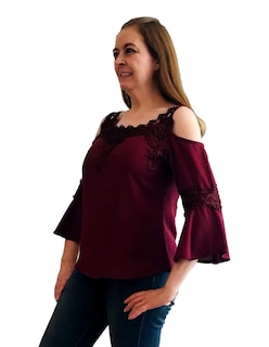 Foto 4 | Blusa D'noel Color Tinto Diseño Formal