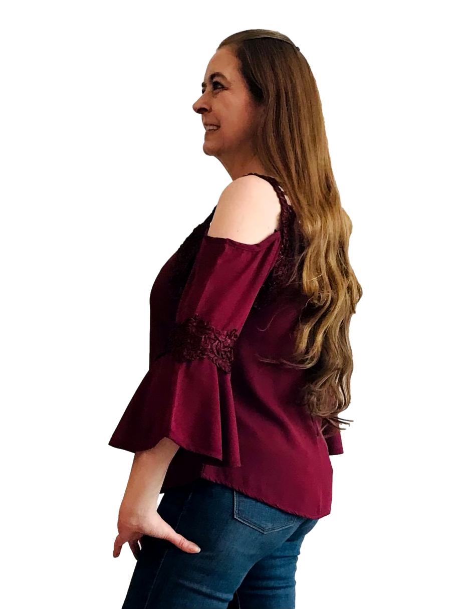 Foto 6 pulgar | Blusa D'noel Color Tinto Diseño Formal
